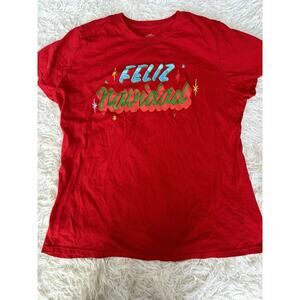 Wondershop women's sz. XL red "Feliz Navidad" pj top. Exc. cond. Fun!